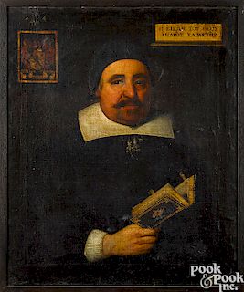 European oil on canvas portrait of a clergyman