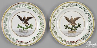 Two German porcelain Arms of Mexico plates
