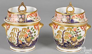 Pair of English porcelain fruit coolers