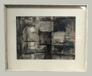 LACQUER DRAWING "REFLECTIONS" SGND STANLEY BATE