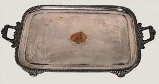 19THC. SHEFFIELD PLATE BUTLER'S TRAY