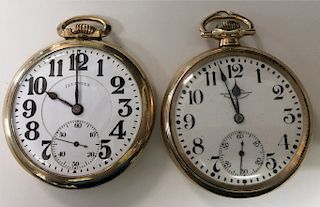 2 RAILROAD GRADE GOLD FILLED POCKET WATCHES