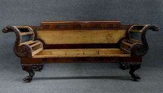 CLASSICALLY CARVED LATE FEDERAL SOFA
