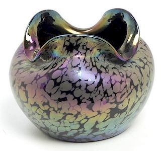 A Loetz Glass Vase, Height 4 3/4 inches.