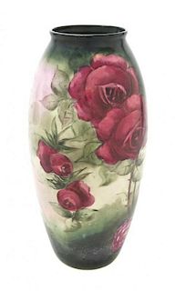 A Lenox Belleek Vase, Height 15 1/4 inches.