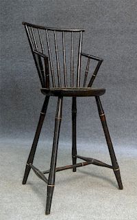 BAMBOO TURNED 19THC. YOUTH CHAIR IN ROSEWOOD