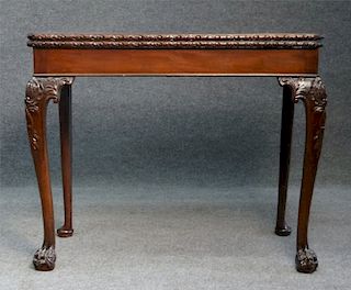 18THC. MAHOGANY CHIPPENDALE CARD TABLE