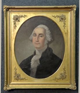 O/C 19THC. PORTRAIT GEORGE WASHINGTON C.1830 UNSGD