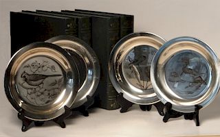 8 COMMERATIVE STERLING SILVER PLATES, C. 1970'S