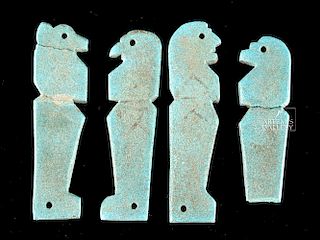 Egyptian Faience Amulets - 4 Sons of Horus