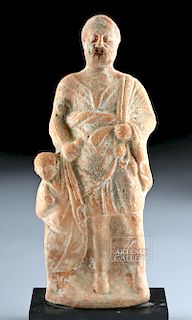 Greek Hellenistic Terracotta Votive - Man and Child