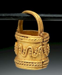 Anglo-Saxon / Viking 24K Gold Filigree Bucket - 2.3 g