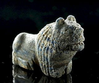 Rare Bactrian Lapis Lazuli Figure - Prone Lion