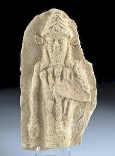 Mesopotamian Terracotta Plaque w/ Male Deity