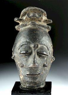 19th C. African Akan Terracotta Memorial Head