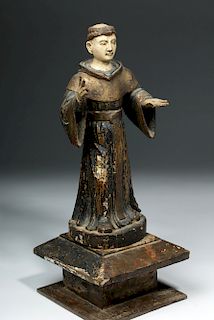 19th C. Central America Wood Santo - St. Anthony