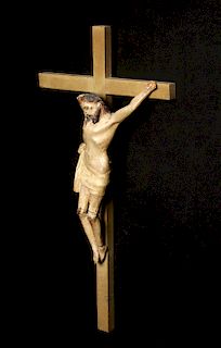 19th C. Mexican Polychromed Wood Cristo
