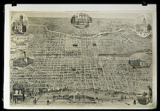 Theodore R. Davis - Aerial Map of Philadelphia, 1876