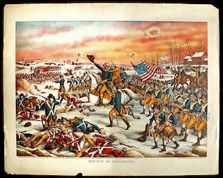 Louis Kurz Chromolithograph, Battle of Princeton - 1911