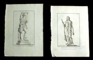 Lot of Two 18th C. French Engravings - Amazon & Isis