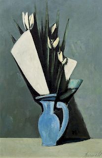* Duillo Barnabe, (Italian, 1914-1961), Flowers in a Blue Vase, c. 1959