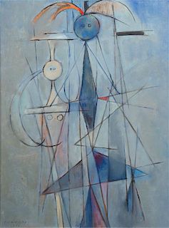 * Rene Portocarrero, (Cuban, 1912-1985), Figura en Azul, 1951