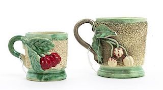 Two English Pottery Mugs, Height of taller 3 3/4 inches.