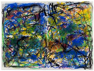 * Joan Mitchell, (American, 1925-1992), Untitled (PASTEL), 1991 (diptych)