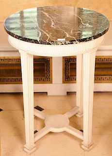 Adam's style round marble top table. 
height 31 inches, diameter 24 inches 
***If this lot is not picked up on Sat. 9/22, Sun. 9/23,...