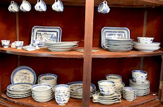 Large Canton lot including plates, bowls, cups, and saucers, 112 total pieces. 
largest plate: diameter 9 1/4 inches 
***If this lot...