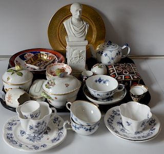 Tray lot of porcelain and china consisting of Herend, Derby, Shelley, etc. 
***If this lot is not picked up on Sat. 9/22, Sun. 9/23,...