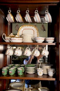 Assorted china lot to include seven piece Copeland demitasse and twenty-seven piece dessert set, twenty-four cups and saucers, some ...