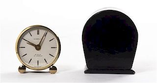 A Gubelin Eight Day Travel Alarm Clock, Height 1 3/4 inches.