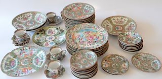 Rose medallion lot of plates, cups, and saucers, fifty-two total pieces. 
largest plate: diameter 8 1/2 inches 
***If this lot is no...
