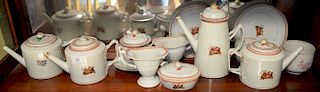 Chinese export, sixteen pieces including three teapots, lighthouse pot, creamers, and bowls. 
tallest piece: height 9 inches 
***If ...