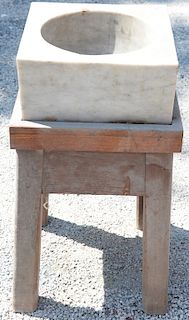 Carved marble well sink on stand. 
***If this lot is not picked up on Sat. 9/22, Sun. 9/23, or Tues 9/25 at Bellevue Ave. it will be...
