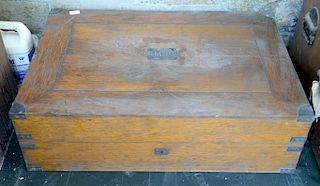 Victorian oak and fitted silver chest, monogram I