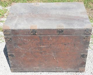 Large oak Victorian fitted lift top silver chest