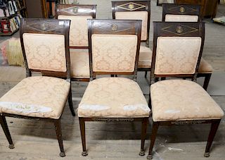 Set of six mahogany side chairs with bronze mounts and paw feet, 19th century.  
***If this lot is not picked up on Sat. 9/22, Sun. ...