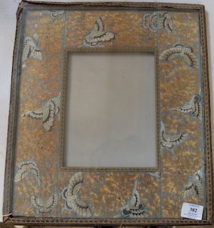 Chinese embroidered picture frame with gold threading. 
inside: 8 3/4" x 6 3/4", outside: 17" x 15" 
***If this lot is not picked up...
