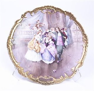 A Limoges Porcelain Charger, Diameter 17 3/8 inches.