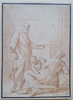 Italian Old Master Drawing Anton Domenico Gabbiani (1652‰ÛÒ1726) attr. 