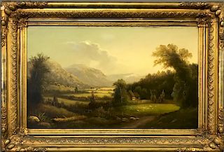 Continental Oil on Canvas Landscape Painting
