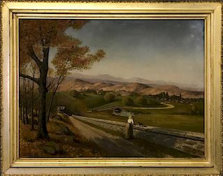 Oil on Canvas of  a Fall Landscape, Signed