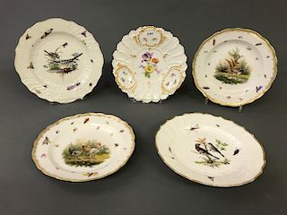 Two Pairs of Meissen Bird Plates with Another