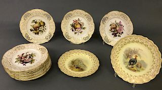 K.P.M. German Porcelain Fruit Plates, Etc.