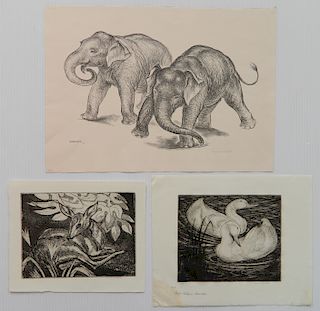 Thomas S. Handforth 2 etchings and 1 lithograph