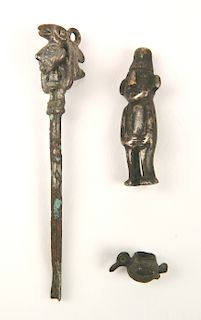 3 Pre-Columbian metal items