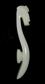18th c. Carved Chinese jade garment hook
