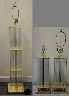 Midcentury Sciolari Glass Rod Lamp Lot.